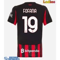 AC Milan Youssouf Fofana #19 Replica Home Shirt Ladies 2025-26 Short Sleeve